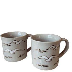 Vintage Seagull Coffee Cup Mugs - Set of 2